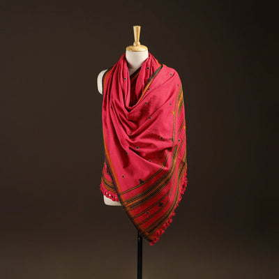 Kutch bhujodi handwoven mirror work wool shawl 16