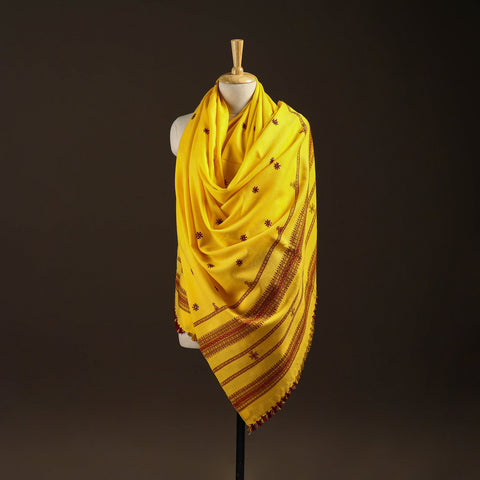 Kutch bhujodi handwoven mirror work wool shawl 20