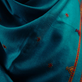 Kutch bhujodi handwoven mirror work wool shawl 22