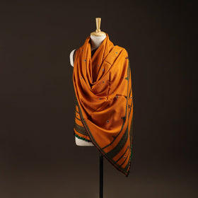 Kutch bhujodi handwoven mirror work wool shawl 23