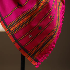 Kutch bhujodi handwoven mirror work wool shawl 24