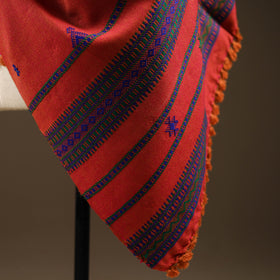 Kutch bhujodi handwoven mirror work wool shawl 25