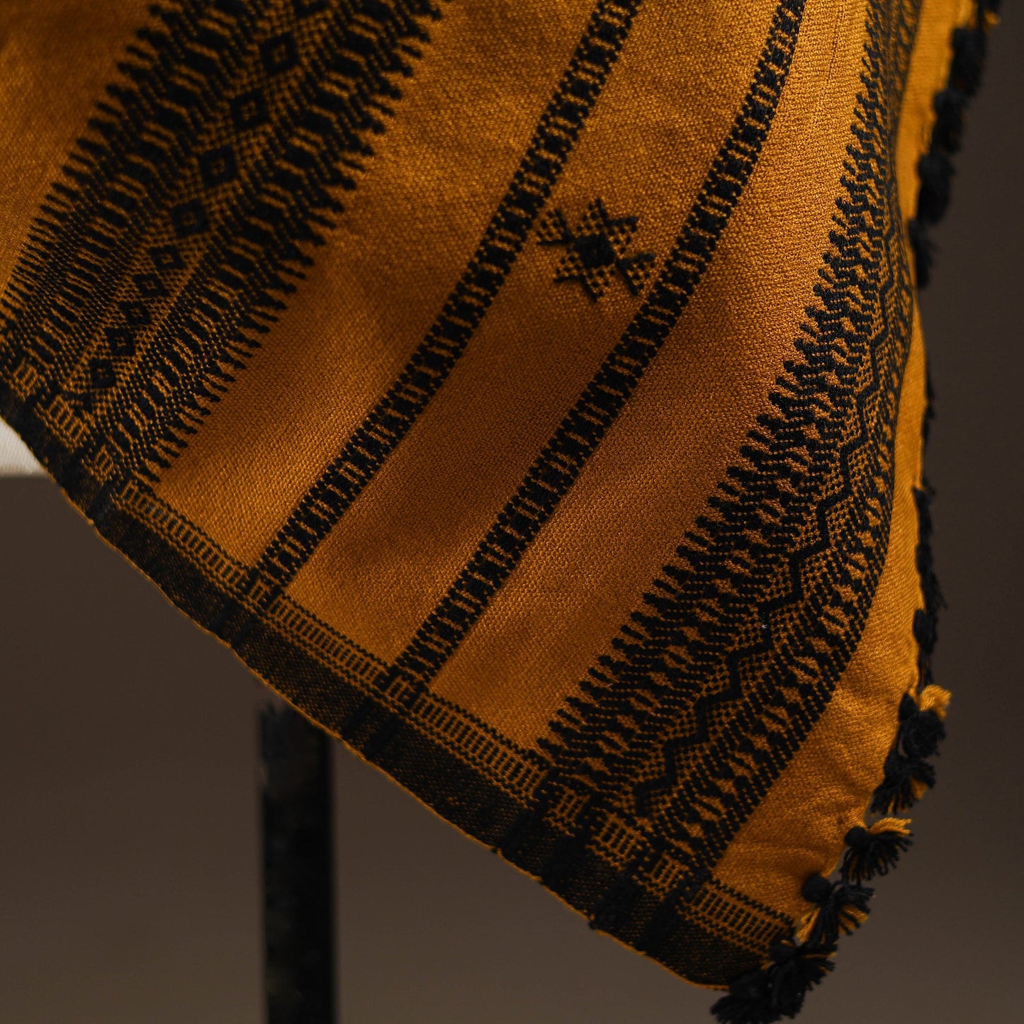 Kutch bhujodi handwoven mirror work wool shawl 26