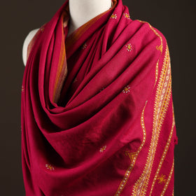 Kutch bhujodi handwoven mirror work wool shawl 27