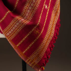 Kutch bhujodi handwoven mirror work wool shawl 27