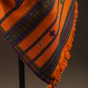 Kutch bhujodi handwoven mirror work wool shawl 28