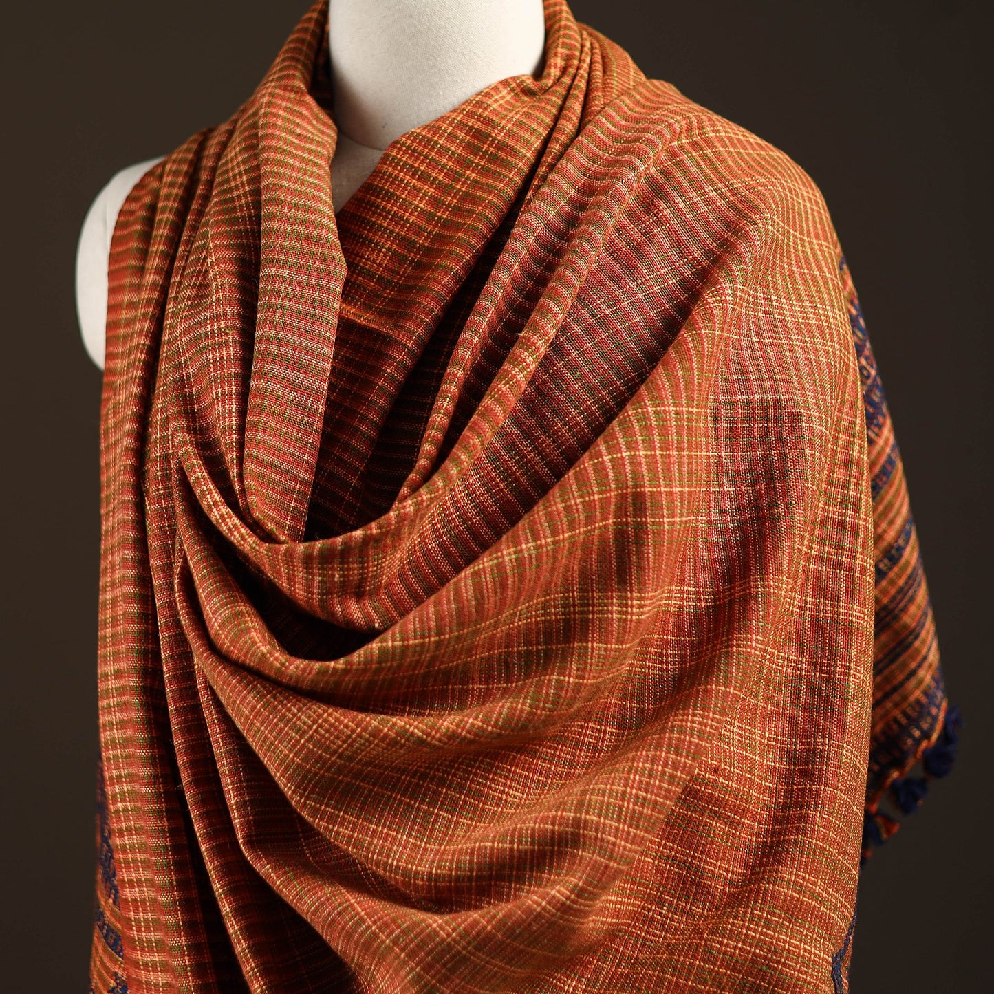 Kutch bhujodi handwoven wool shawl 54 - handcrafted