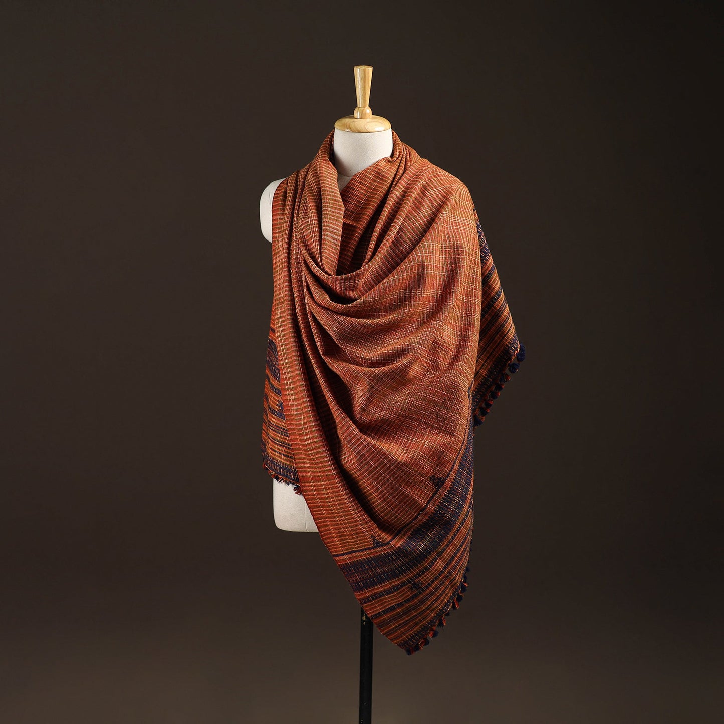 Kutch bhujodi handwoven wool shawl 54 - handcrafted