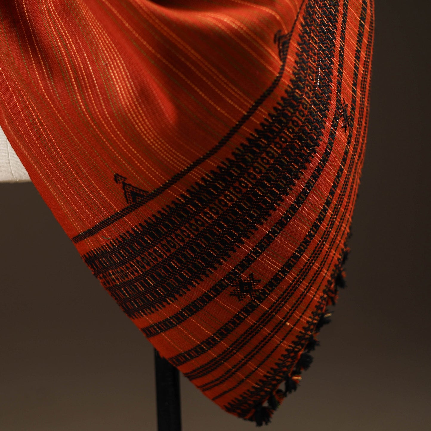 Kutch bhujodi handwoven wool shawl 55 - handcrafted