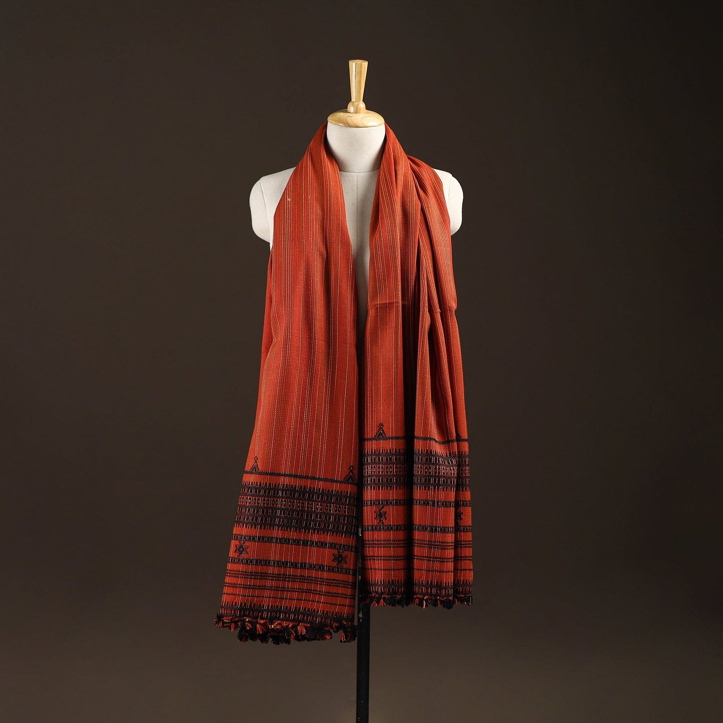 Kutch bhujodi handwoven wool shawl 55 - handcrafted