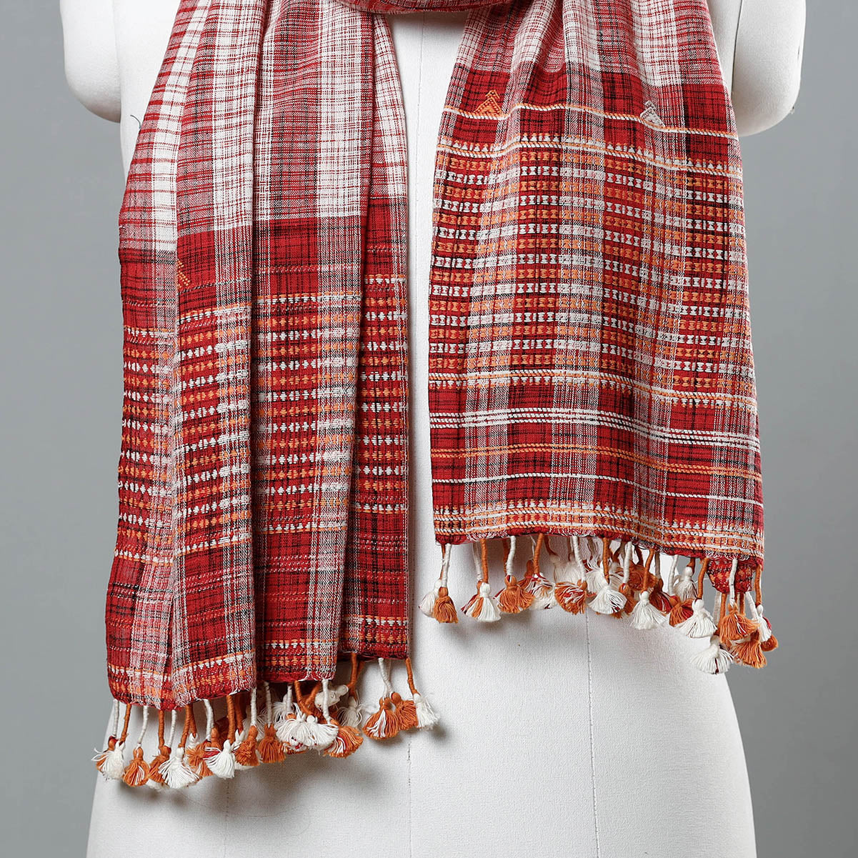  Kutch Bhujodi Weaving Handwoven Organic Kala Cotton Stole 