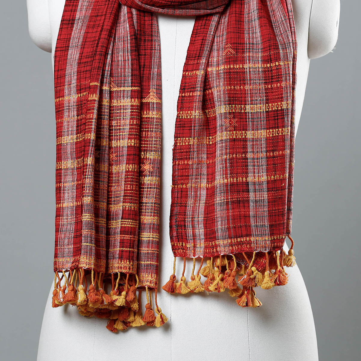  Kutch Bhujodi Weaving Handwoven Organic Kala Cotton Stole Online 