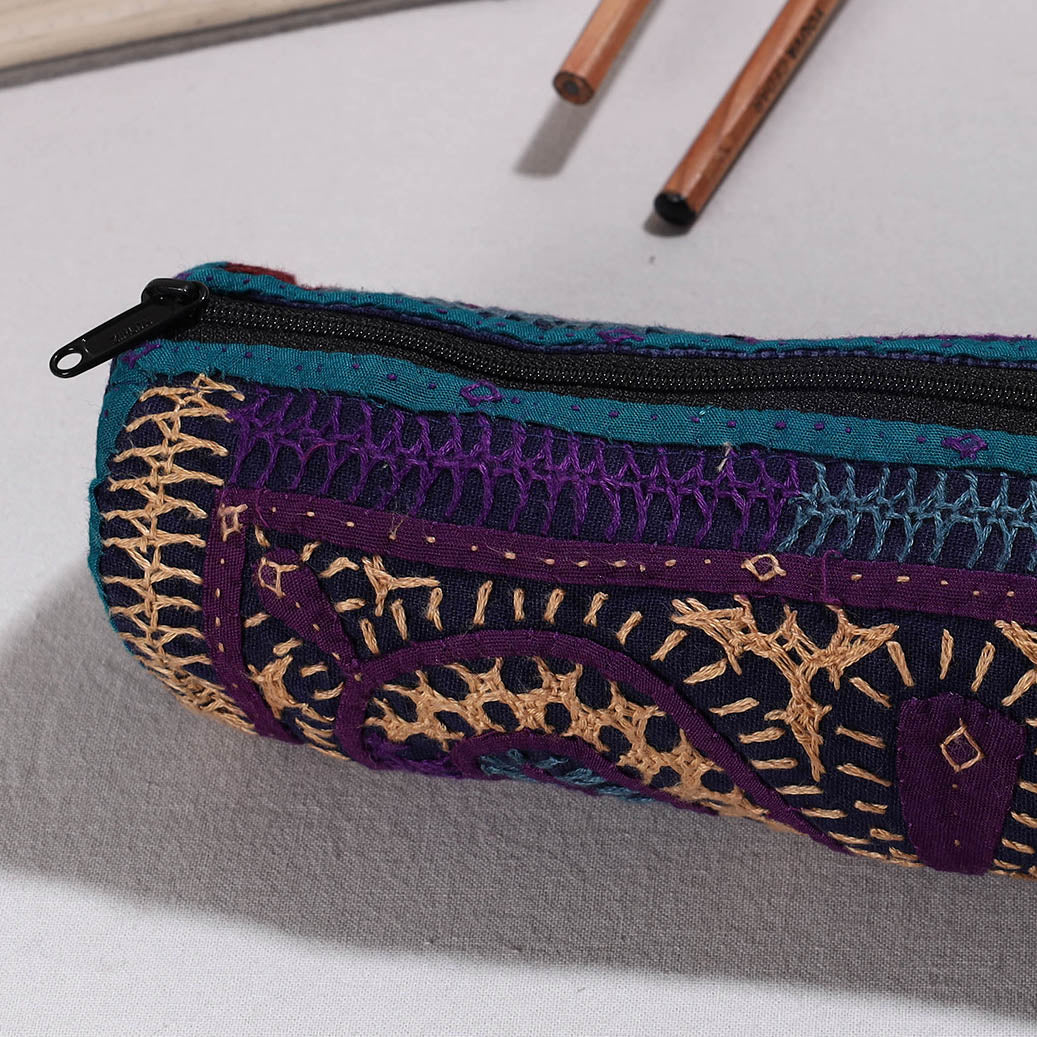  Kutch Dhebariya Hand Embroidery Cotton Pencil Pouch 