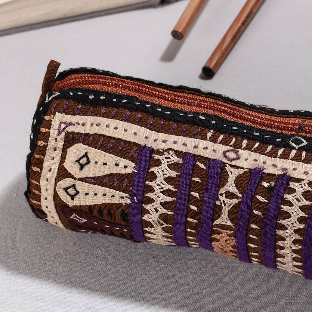  Kutch Dhebariya Hand Embroidery Cotton Pencil Pouch 