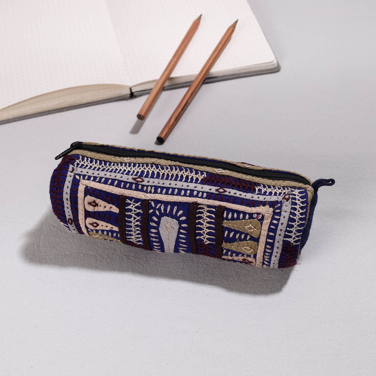  Kutch Dhebariya Hand Embroidery Cotton Pencil Pouch 