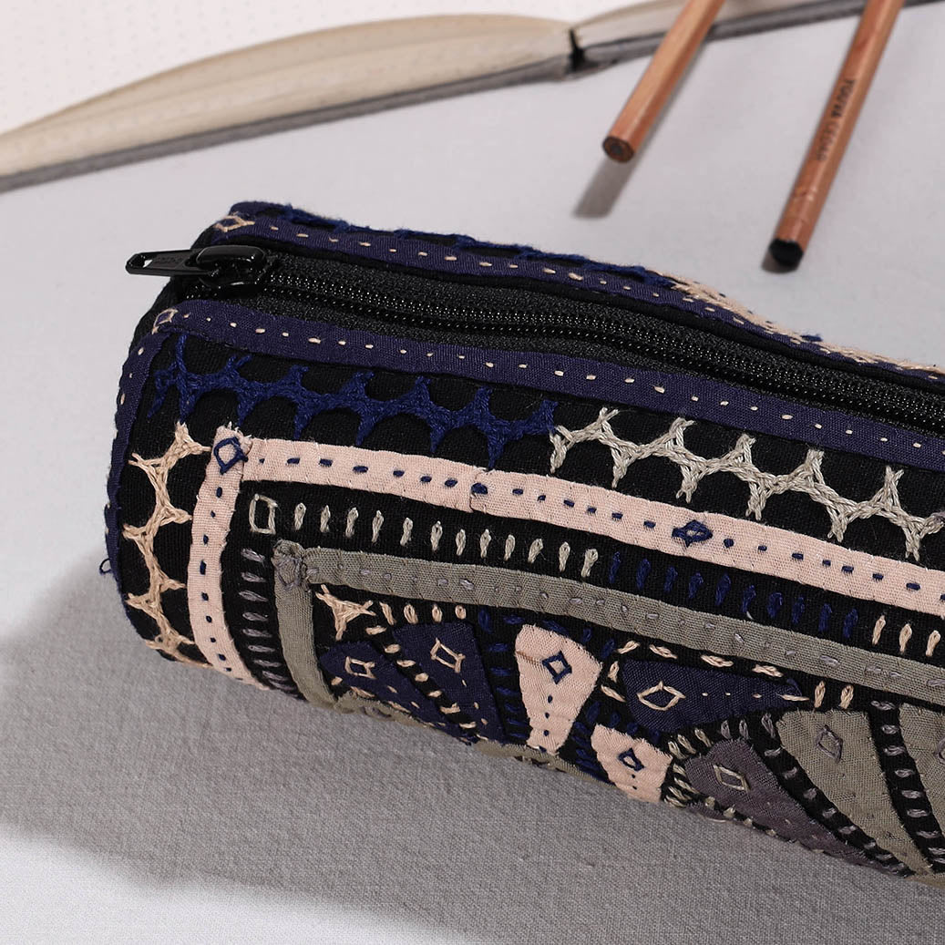  Kutch Dhebariya Hand Embroidery Cotton Pencil Pouch 
