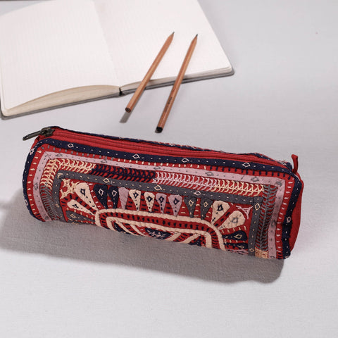  Kutch Dhebariya Hand Embroidery Cotton Pencil Pouch 