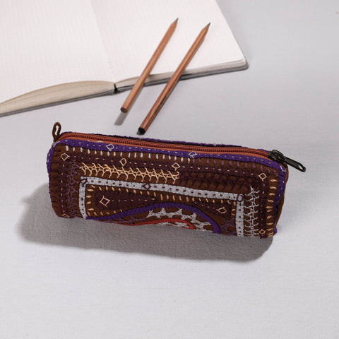  Kutch Dhebariya Hand Embroidery Cotton Pencil Pouch 
