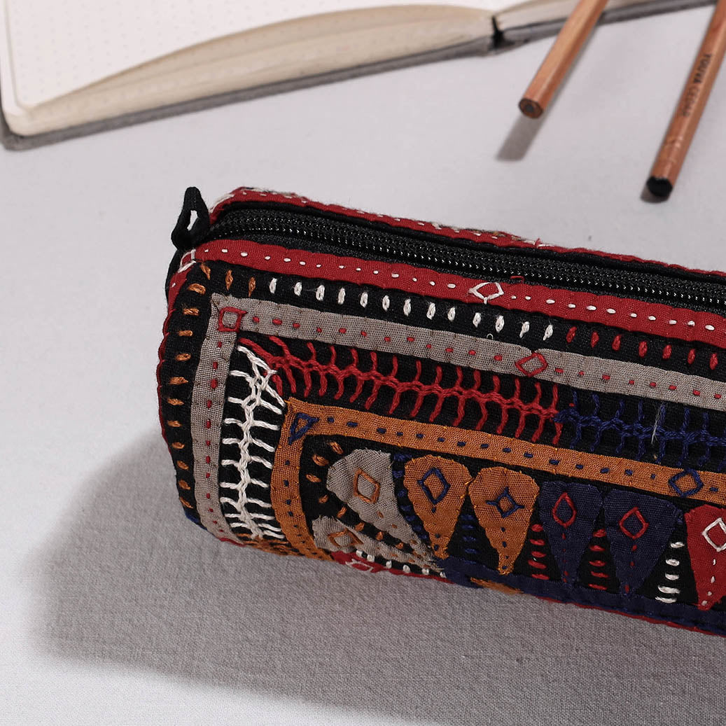  Kutch Dhebariya Hand Embroidery Cotton Pencil Pouch 