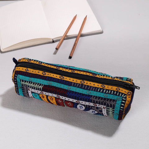  Kutch Dhebariya Hand Embroidery Cotton Pencil Pouch 