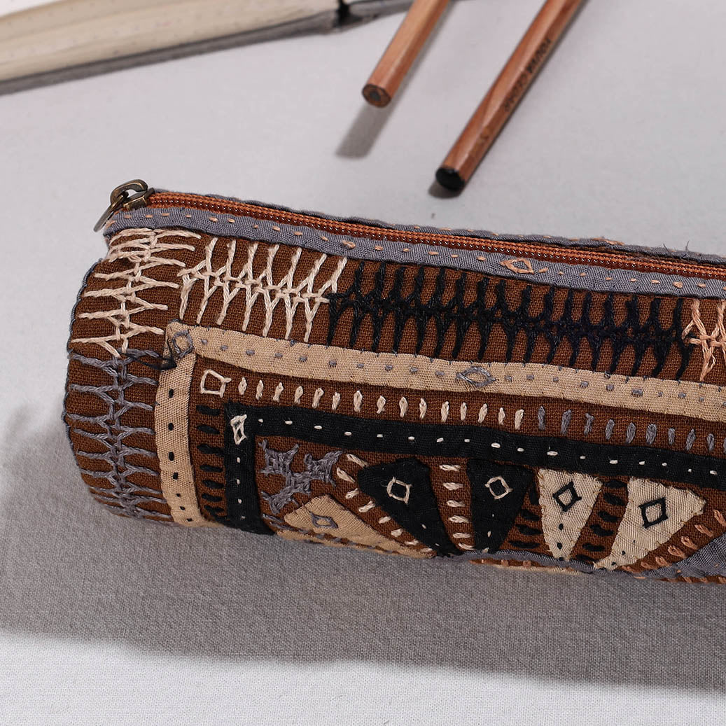  Kutch Dhebariya Hand Embroidery Cotton Pencil Pouch 