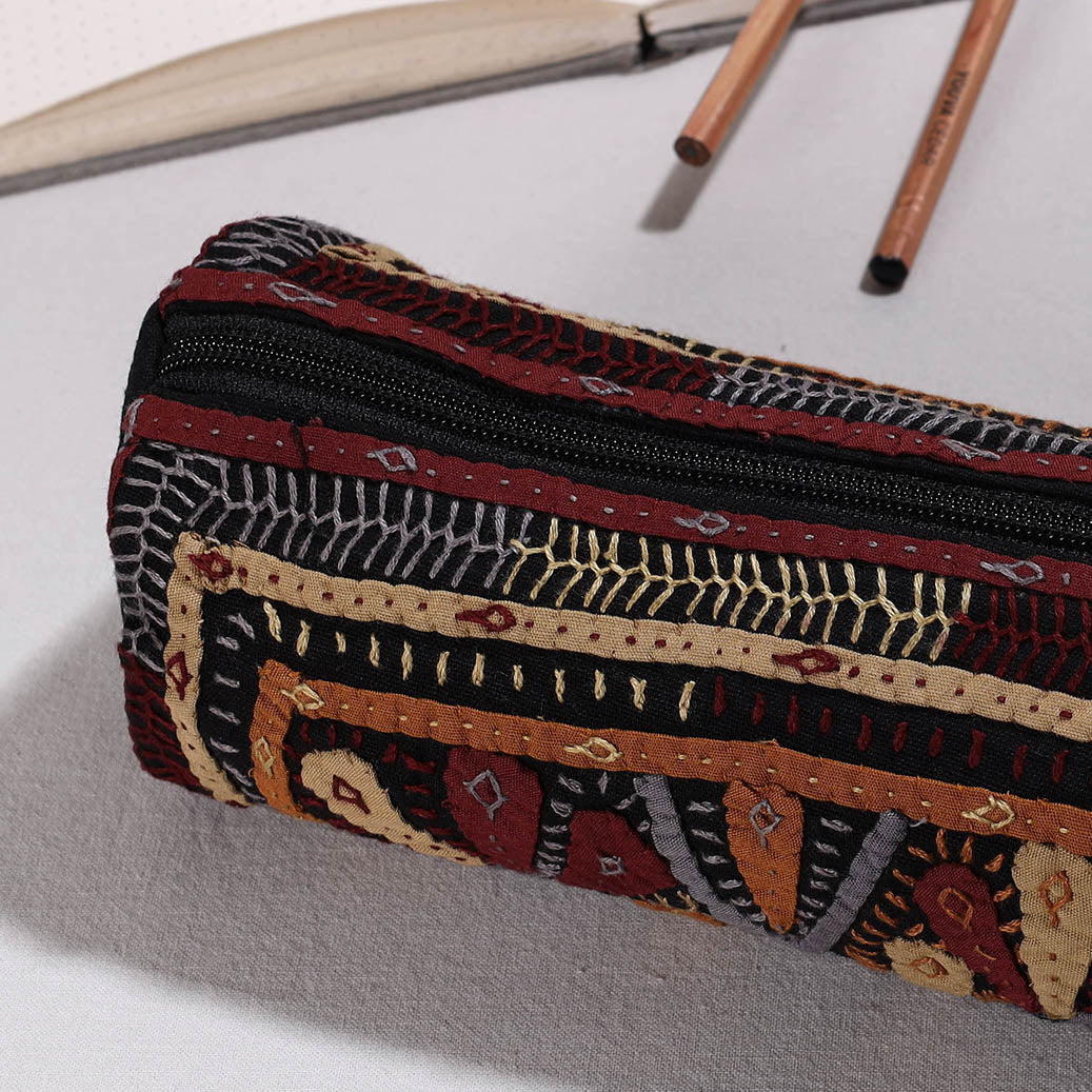  Kutch Dhebariya Hand Embroidery Cotton Pencil Pouch 