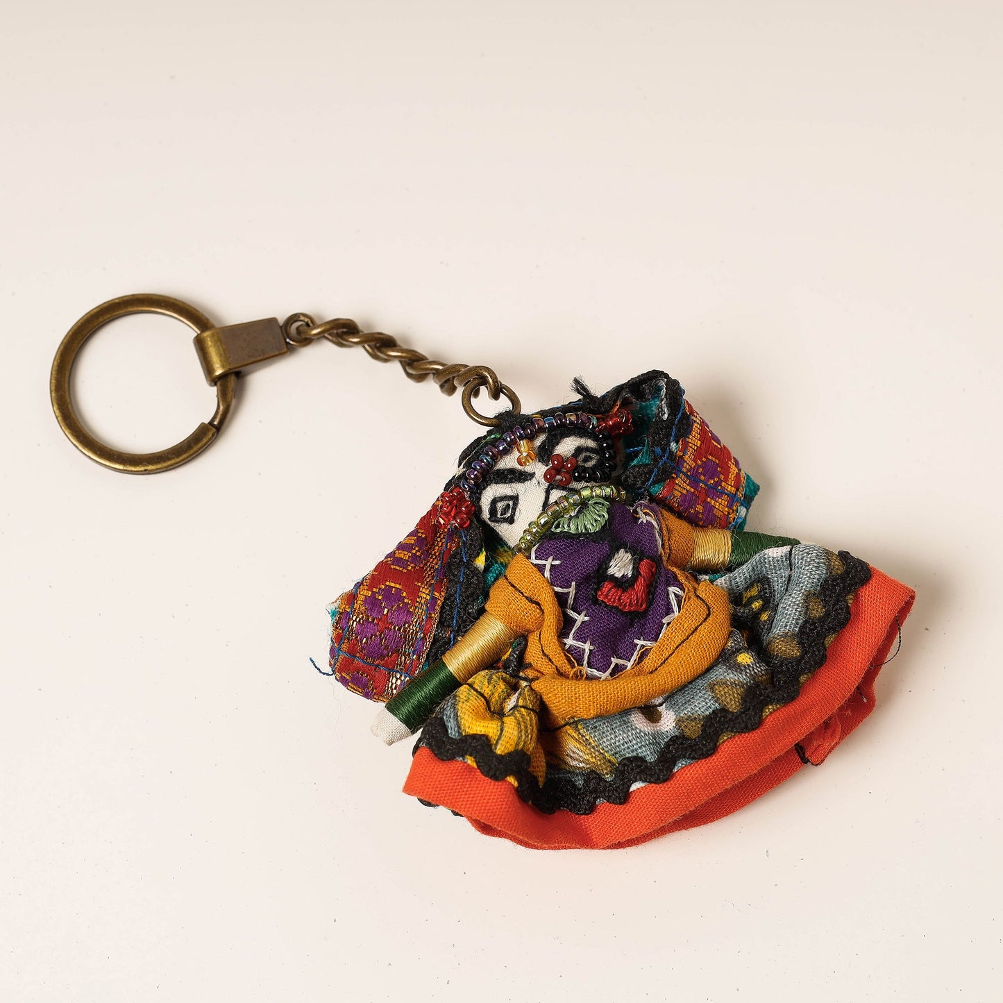 Kutch Embroidered Handmade Doll Keychain 