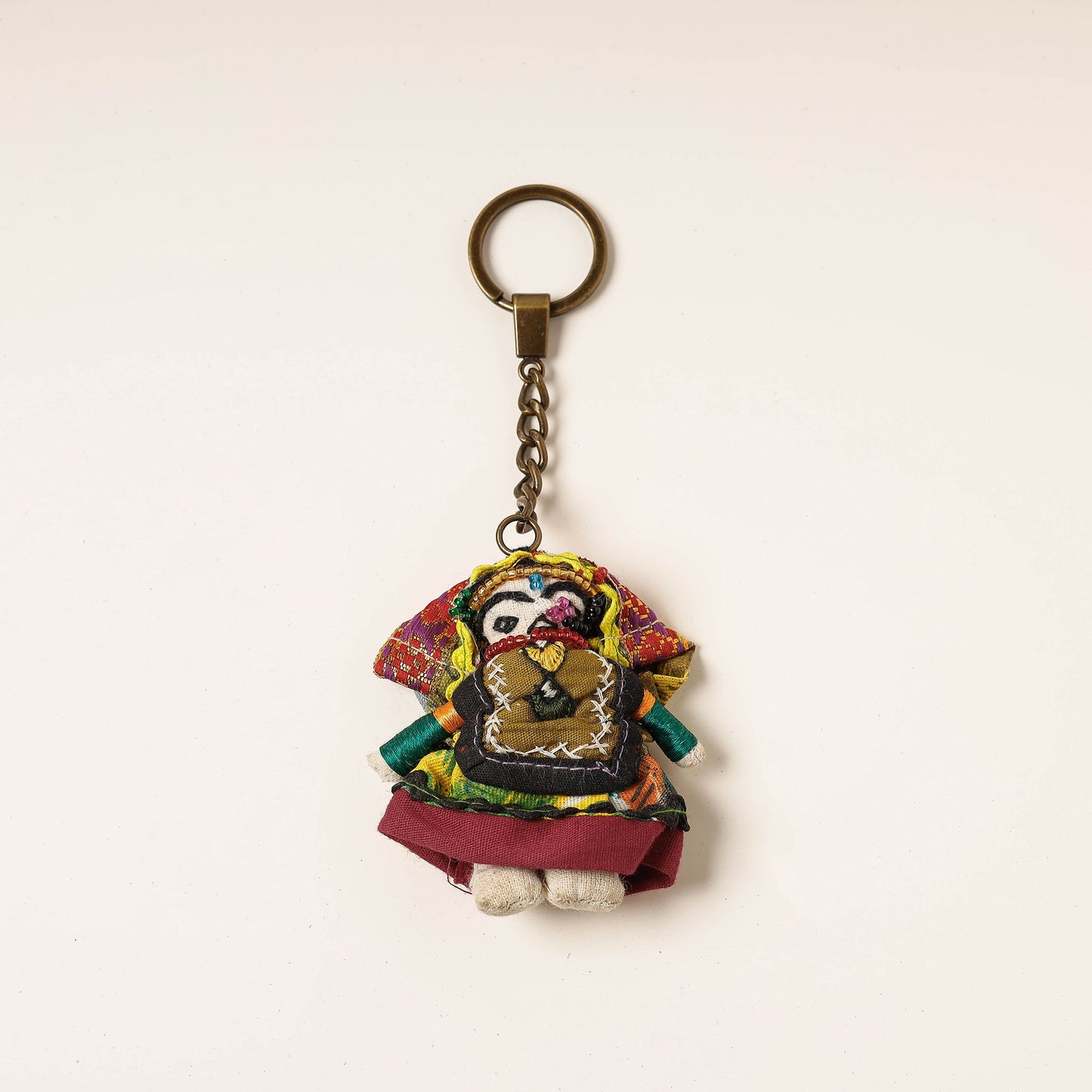  Kutch Embroidered Handmade Doll Keychain 