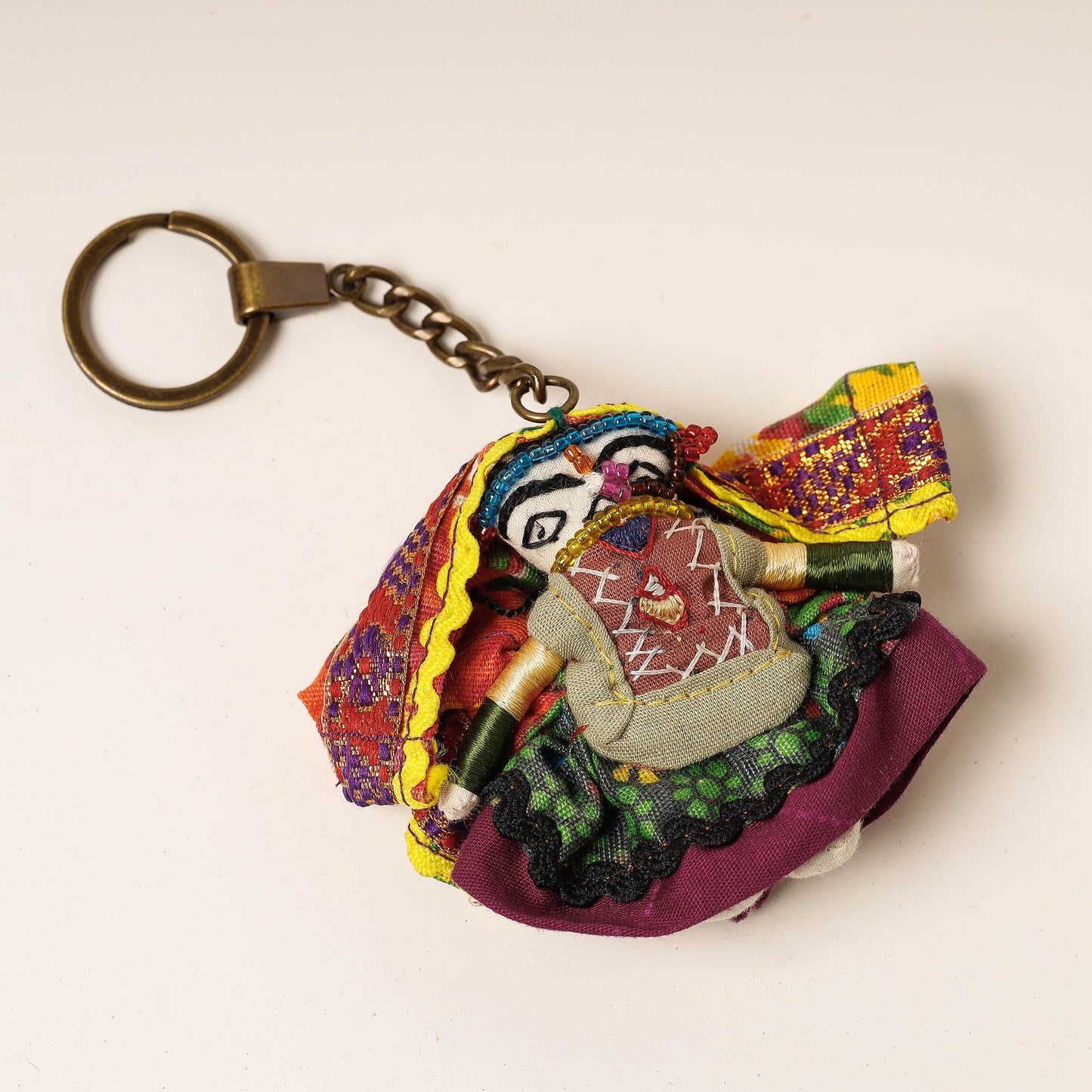  Kutch Embroidered Handmade Doll Keychain 