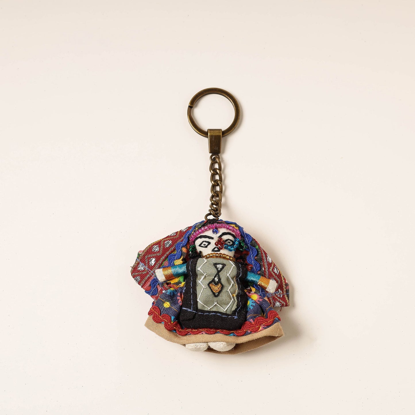  Kutch Embroidered Handmade Doll Keychain 