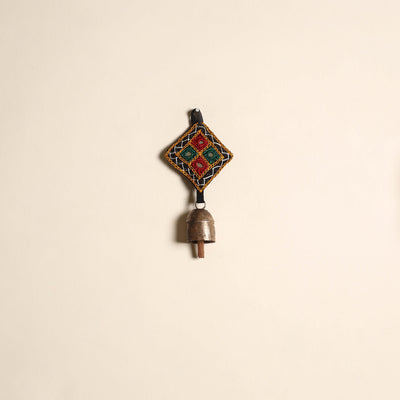 Kutch embroidery copper coated iron bell keychain 02
