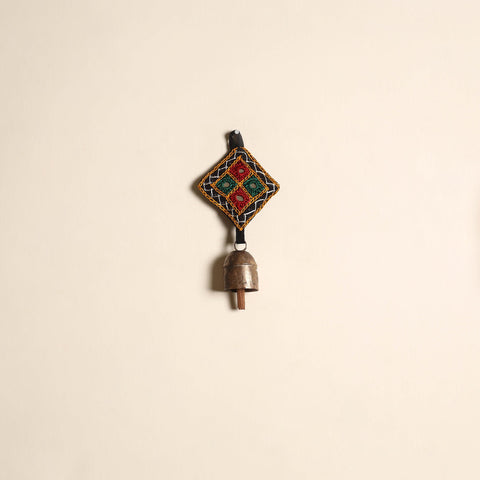 Kutch embroidery copper coated iron bell keychain 02