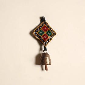 Kutch embroidery copper coated iron bell keychain 02