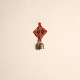 Kutch embroidery copper coated iron bell keychain 04
