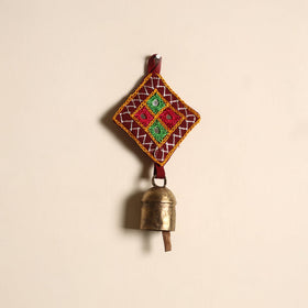 Kutch embroidery copper coated iron bell keychain 06