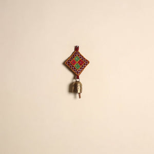 Kutch embroidery copper coated iron bell keychain 06