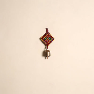 Kutch embroidery copper coated iron bell keychain 07
