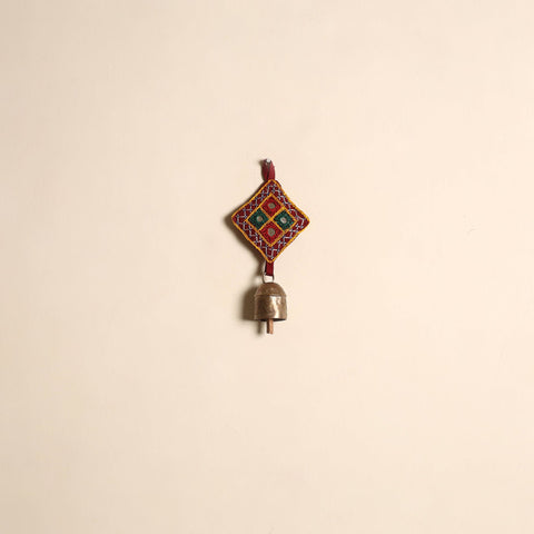 Kutch embroidery copper coated iron bell keychain 07