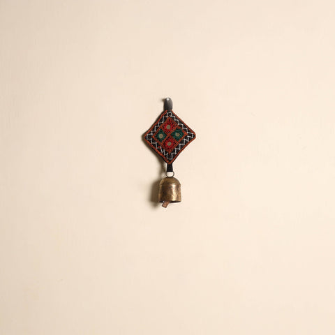 Kutch embroidery copper coated iron bell keychain 08