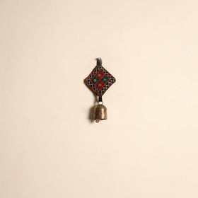 Kutch embroidery copper coated iron bell keychain 08