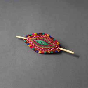  Kutch Embroidery Mirror Work Leather Hair Pin 