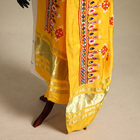 Kutch embroidery semi modal silk handloom dupatta