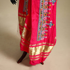 Kutch embroidery semi modal silk handloom dupatta