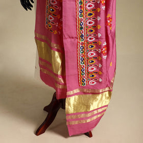 Kutch embroidery semi modal silk handloom dupatta