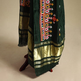 Kutch embroidery semi modal silk handloom dupatta