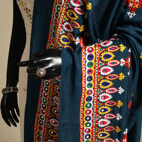 Kutch embroidery semi modal silk handloom dupatta