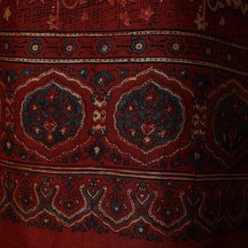 Kutch hand block ajrakh print natural dyed chanderi silk