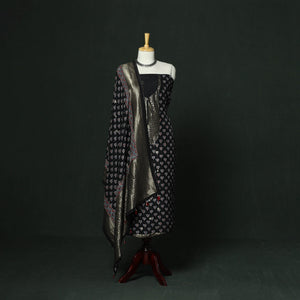 Kutch hand block ajrakh print natural dyed dola silk zari