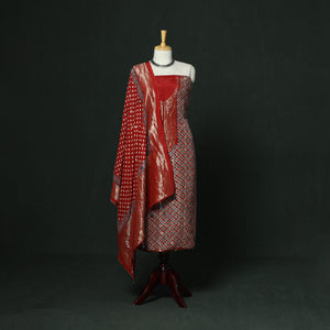 Kutch hand block ajrakh print natural dyed dola silk zari