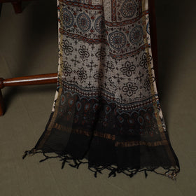 Kutch hand block ajrakh print natural dyed kota doria